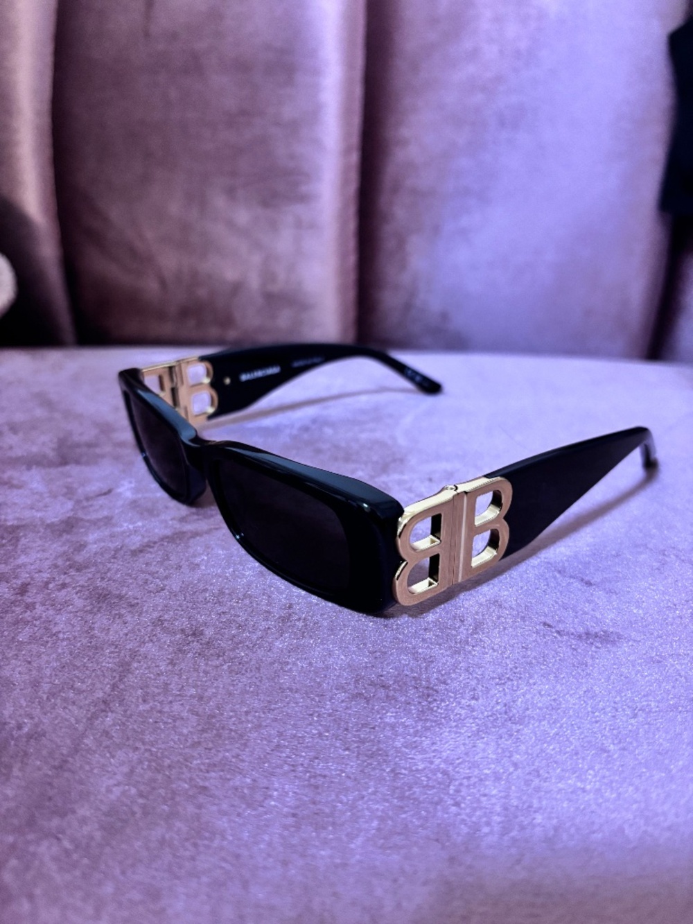 BALENCIAGA BB0096S 001 BLACK GOLD - GREY LENS WOMEN SUNGLASSES 51MM AUTHENTIC